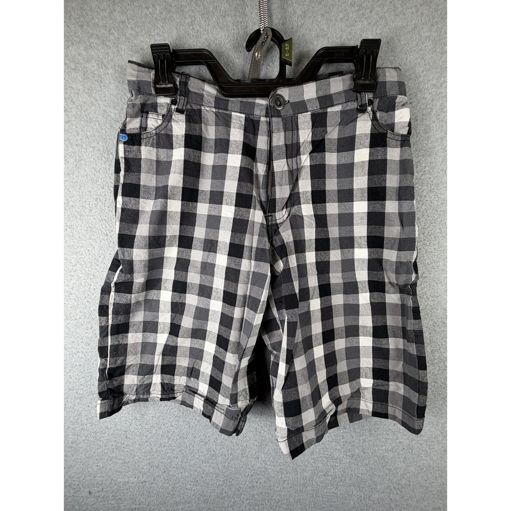 Hurley Shorts Mens 30 Gray Check Plaid Chino Cotton Casual Summer Pockets